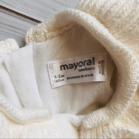 Mayoral Silver Sparkle Winter White Dress Newborn - Picture 5 of 7